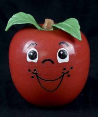 Fisher Price Happy Apple #435 Chime Toy - 1972 SHORT STEM